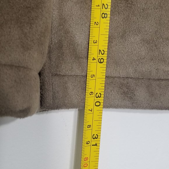 💕Massimo Light Brown Faux Suede Petite Coat Comfy Warm Winter Jacket Size Small - Picture 8 of 10
